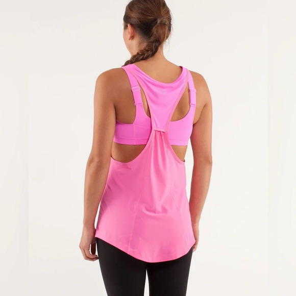 Lululemon Run: For Your Money Tank Pow Pink Light size 8 EUC with built in bra - Picture 3 of 7